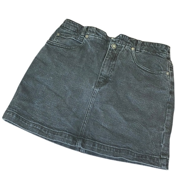 Free People Dresses & Skirts - Free People Black Denim Mini Skirt Women’s 6 29 Moto Summer Fall Grunge 90s Punk